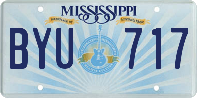 MS license plate BYU717