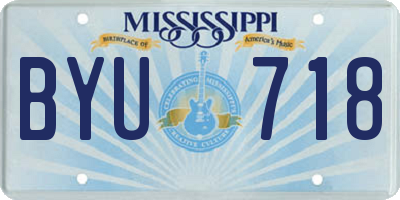 MS license plate BYU718