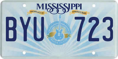 MS license plate BYU723