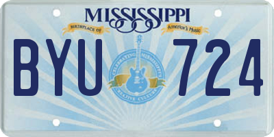 MS license plate BYU724