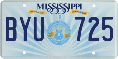 MS license plate BYU725