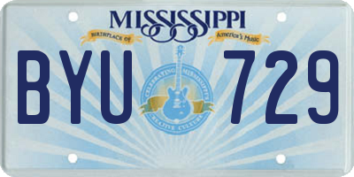 MS license plate BYU729