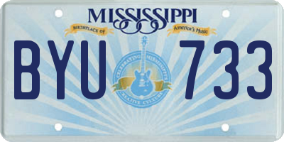 MS license plate BYU733