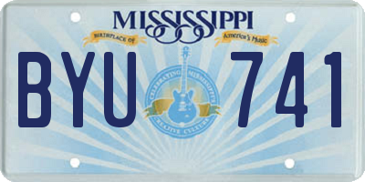 MS license plate BYU741