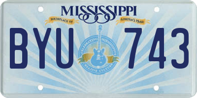 MS license plate BYU743