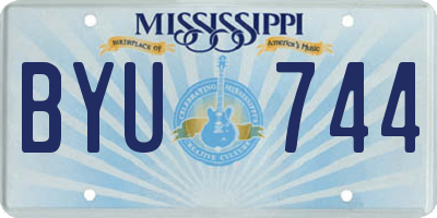 MS license plate BYU744