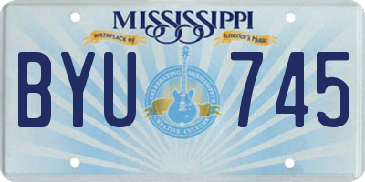 MS license plate BYU745