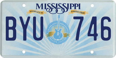 MS license plate BYU746