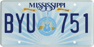 MS license plate BYU751
