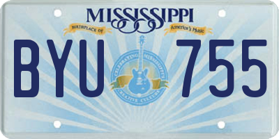 MS license plate BYU755