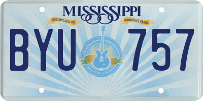 MS license plate BYU757