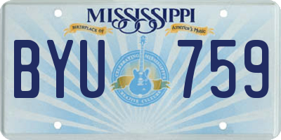 MS license plate BYU759