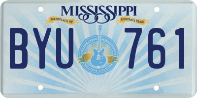 MS license plate BYU761