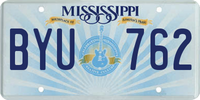 MS license plate BYU762