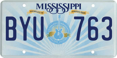 MS license plate BYU763