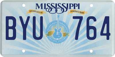 MS license plate BYU764