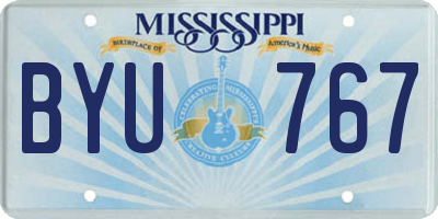 MS license plate BYU767
