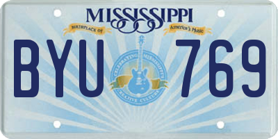 MS license plate BYU769