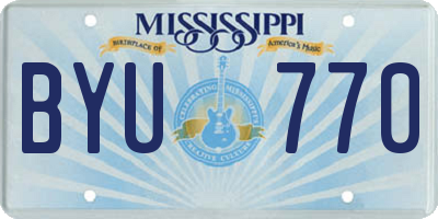 MS license plate BYU770