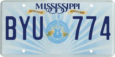 MS license plate BYU774