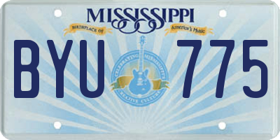 MS license plate BYU775