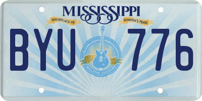 MS license plate BYU776