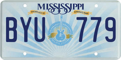 MS license plate BYU779