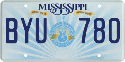 MS license plate BYU780
