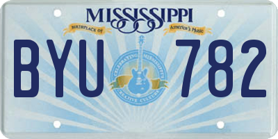 MS license plate BYU782