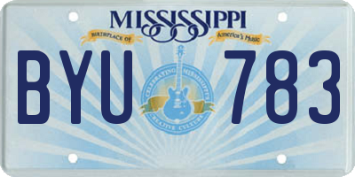 MS license plate BYU783