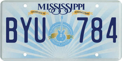 MS license plate BYU784