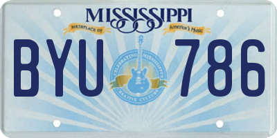 MS license plate BYU786