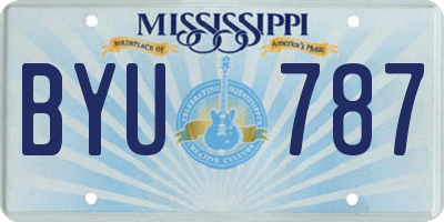 MS license plate BYU787