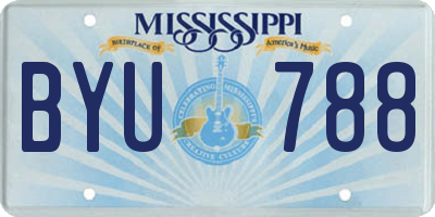 MS license plate BYU788