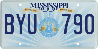 MS license plate BYU790