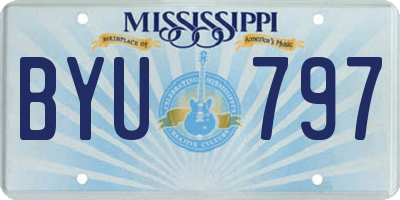 MS license plate BYU797