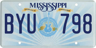 MS license plate BYU798