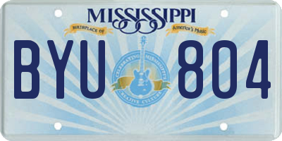 MS license plate BYU804