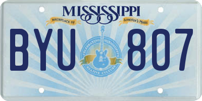MS license plate BYU807
