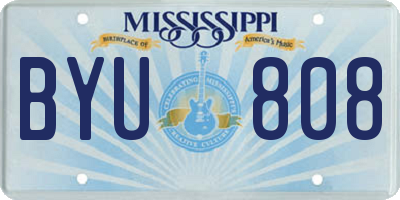 MS license plate BYU808