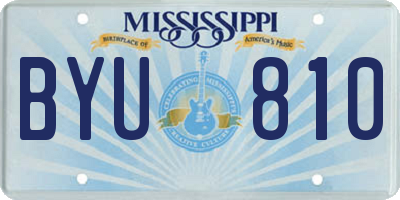 MS license plate BYU810