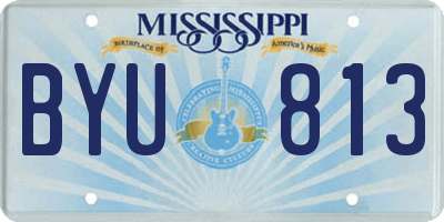 MS license plate BYU813