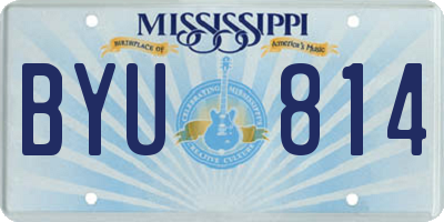 MS license plate BYU814