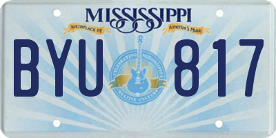 MS license plate BYU817