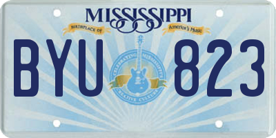 MS license plate BYU823