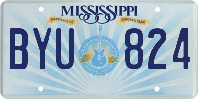 MS license plate BYU824