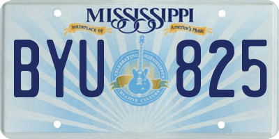 MS license plate BYU825