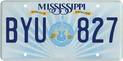 MS license plate BYU827