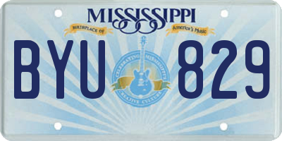 MS license plate BYU829