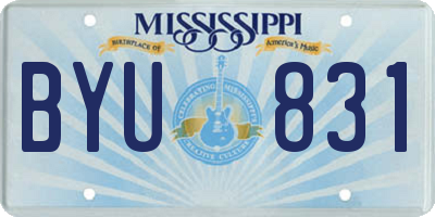 MS license plate BYU831